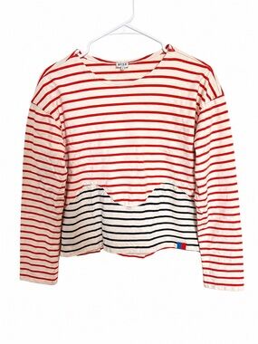 KULE WaveMade Stripe LS Tee red navy  white stripe women’s xs